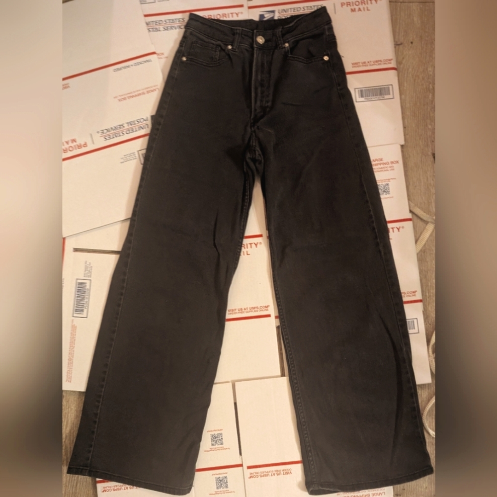 Divided By H&M Women's Black High Waisted Wide Leg Jeans